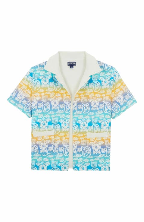 Kids' Tahiti Turtles Cotton Bowling Shirt