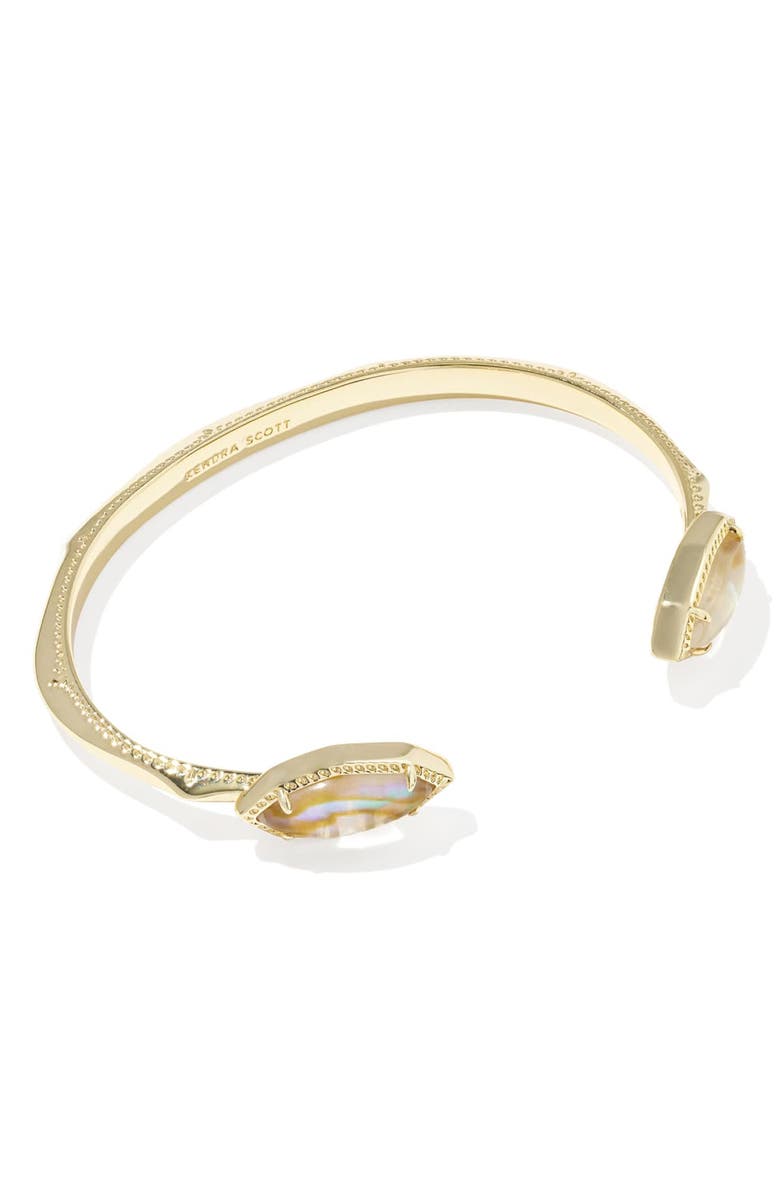 Kendra Scott Ophelia Shell Cuff Bracelet, Alternate, color, Gold Iridescent Abalone