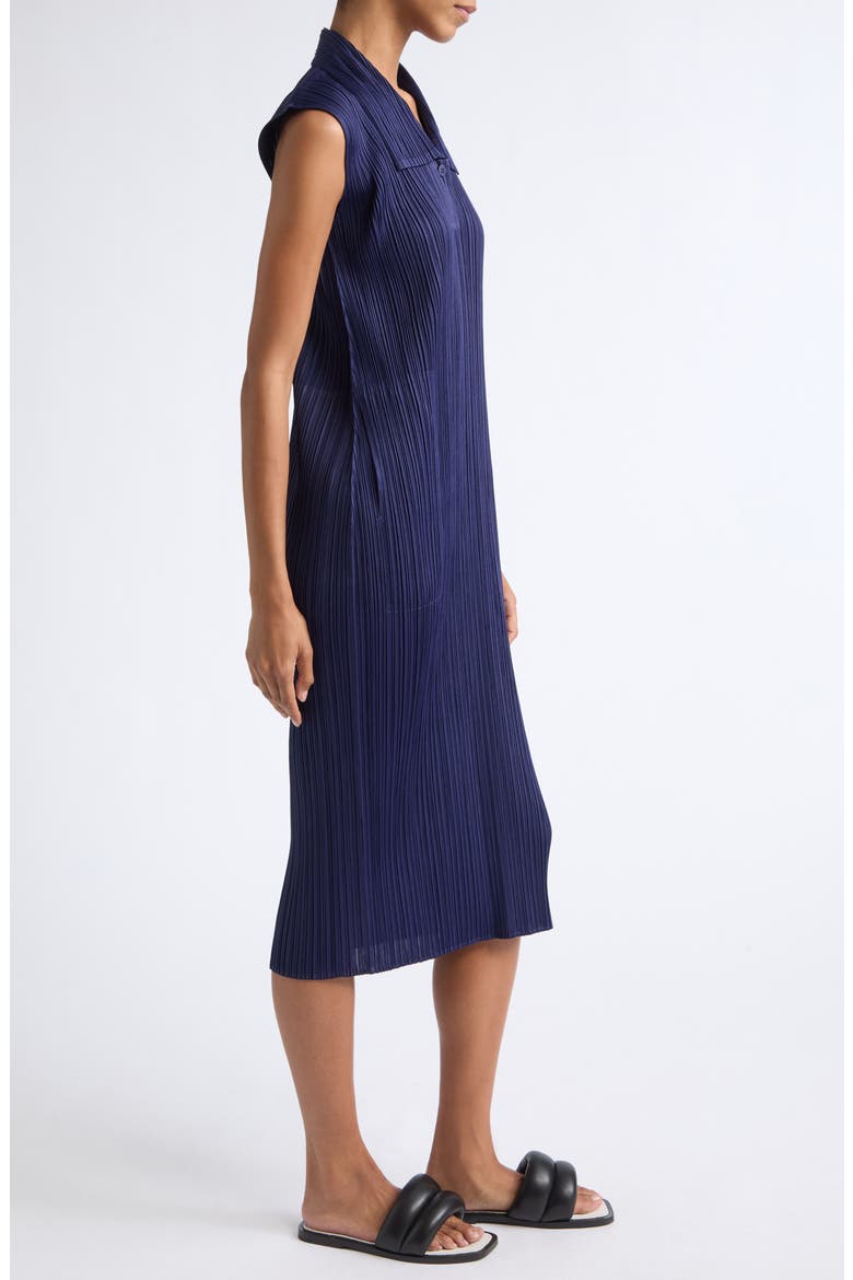 Monthly Colors May Pleated Sleeveless Midi Polo Dress, Alternate, color, NAVY