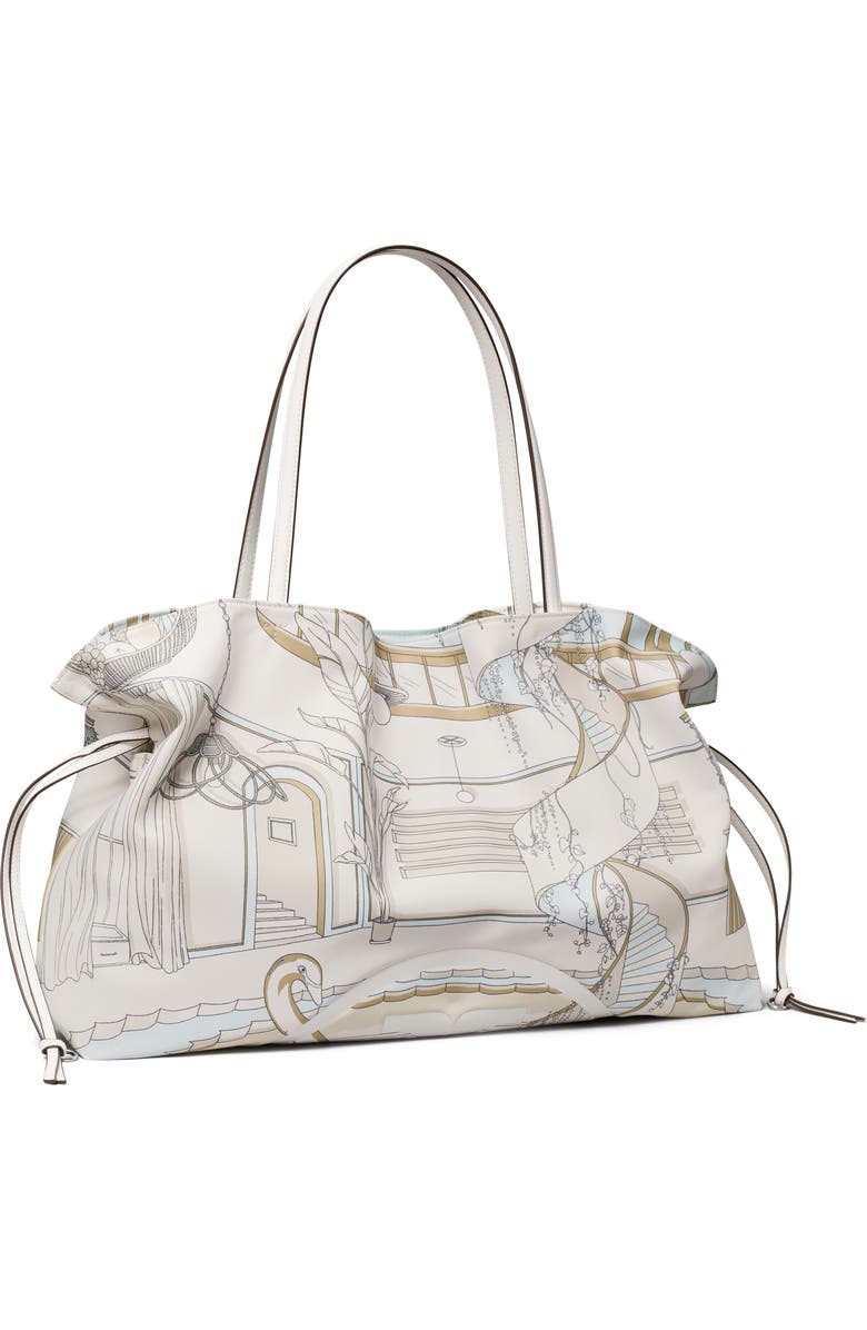 Tory Burch Ella Print Drawstring Tote, Alternate, color, The Pool Beige