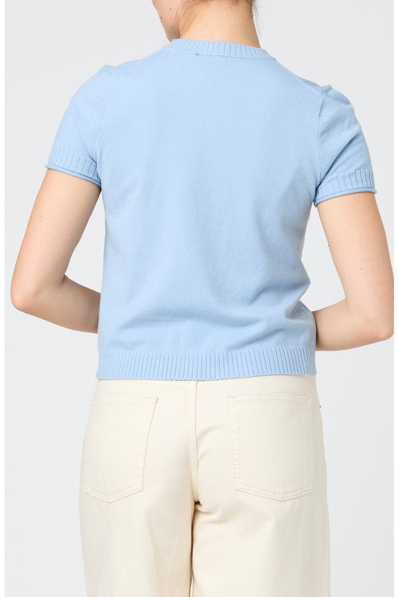 Crewneck Short Sleeve Sweater, Alternate, color, CASHMERE BLUE