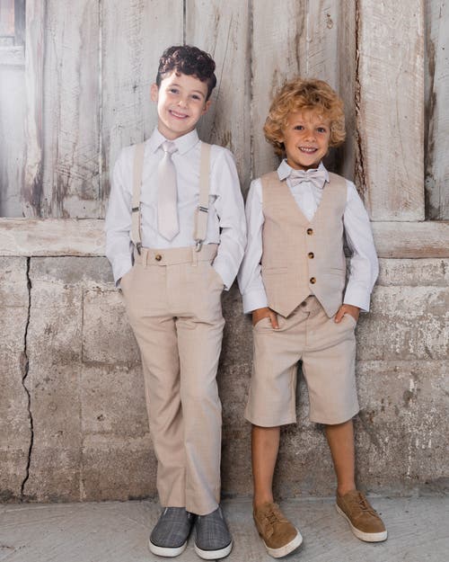 Deux Par Deux Little Boy's Slant Pocket Pants Light Taupe In Light Taupe