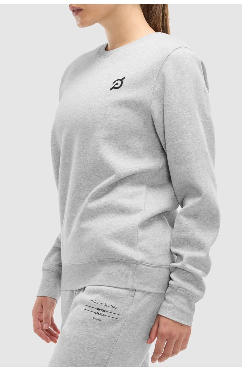 Peloton Soft Fleece Crewneck Sweatshirt, Alternate, color, Heather Grey