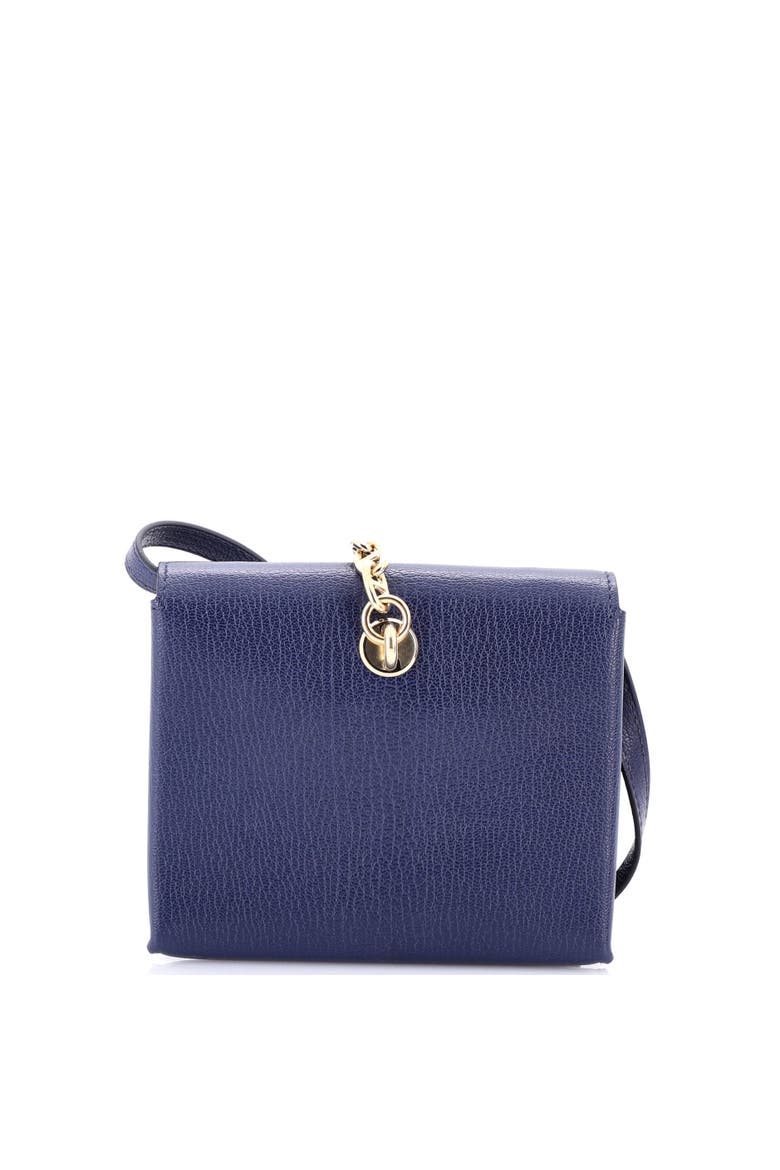 Chaine d'Ancre Compact Wallet on Strap Chevre Mysore, Alternate, color, Bleu Nuit