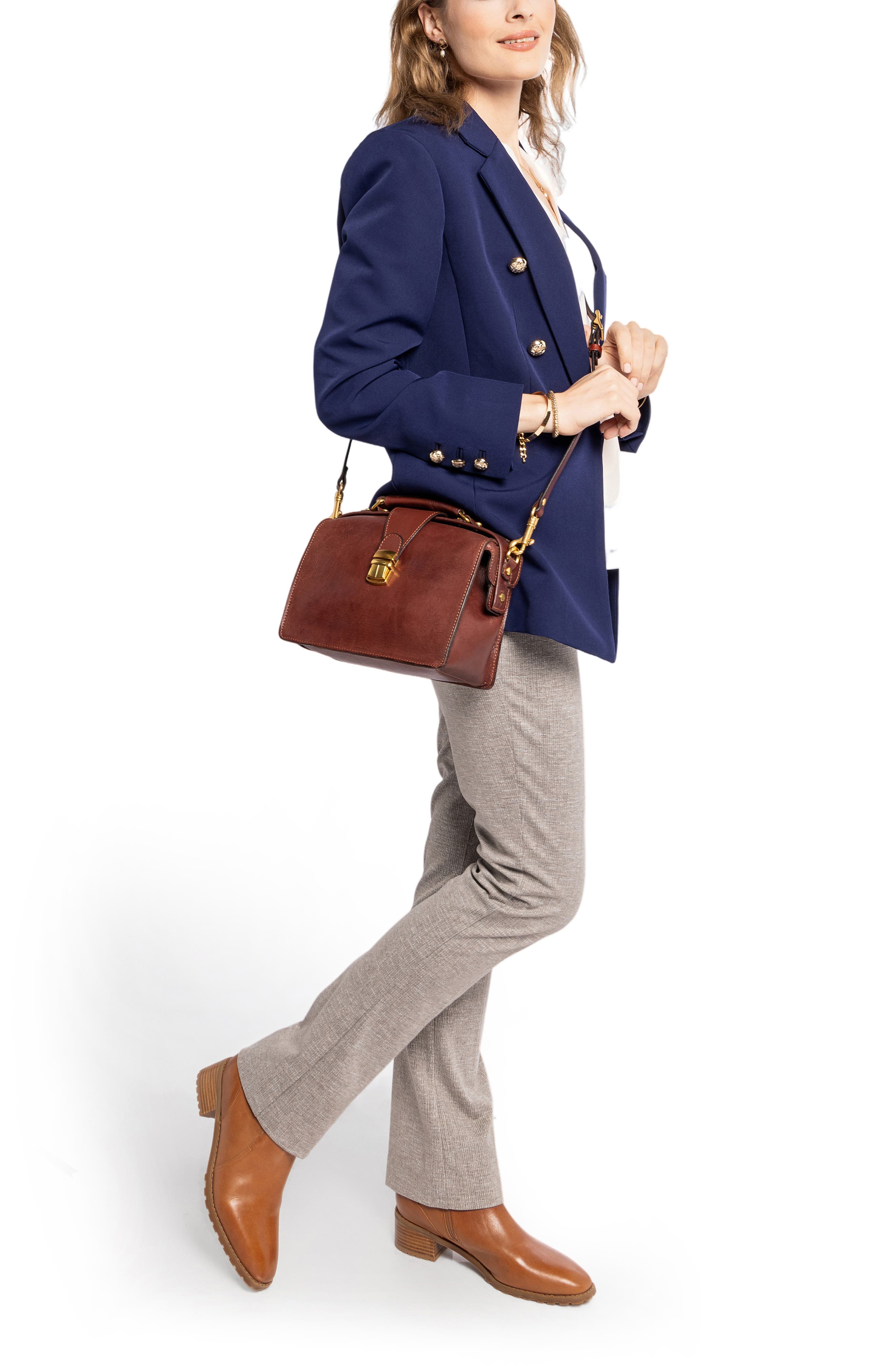 OLD TREND Doctor Transport Leather Satchel, Alternate, color, Brown