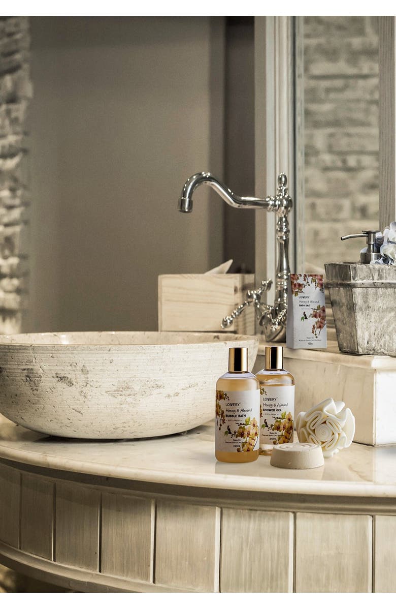 Lovery Honey & Almond Home Spa Gift Basket Luxury Set, Alternate, color, Light Beige / Brown