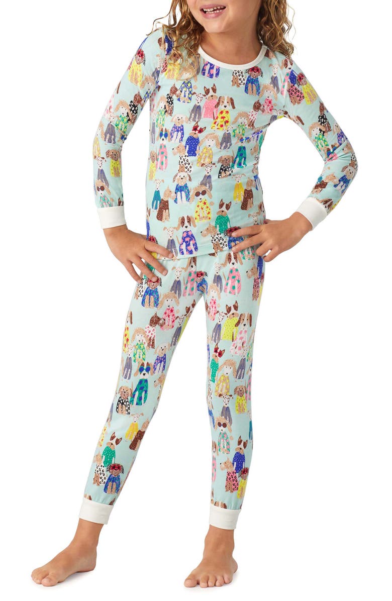 BedHead Pajamas Print Fitted Organic Cotton Two-Piece Pajamas, Alternate, color, 