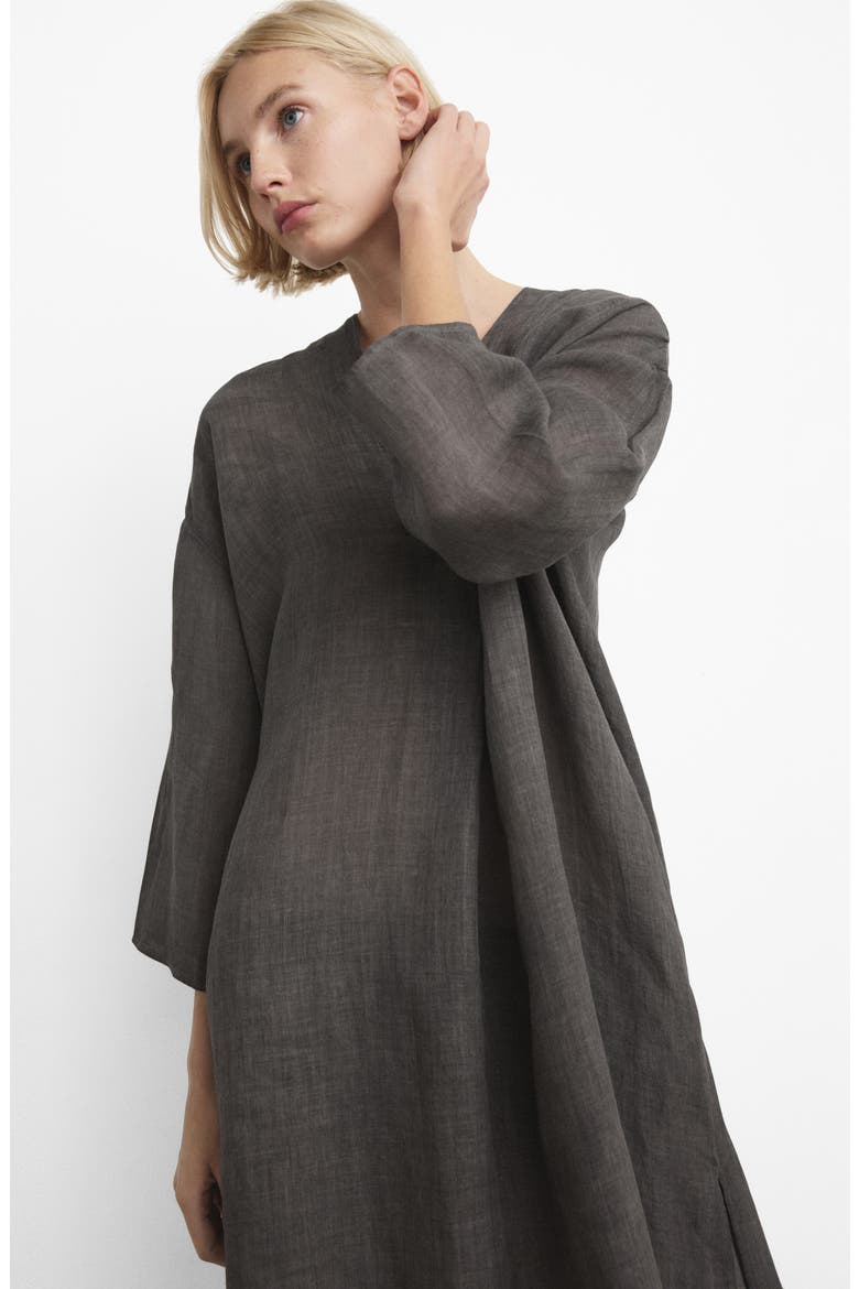 Ramie Caftan, Alternate, color, CHARCOAL