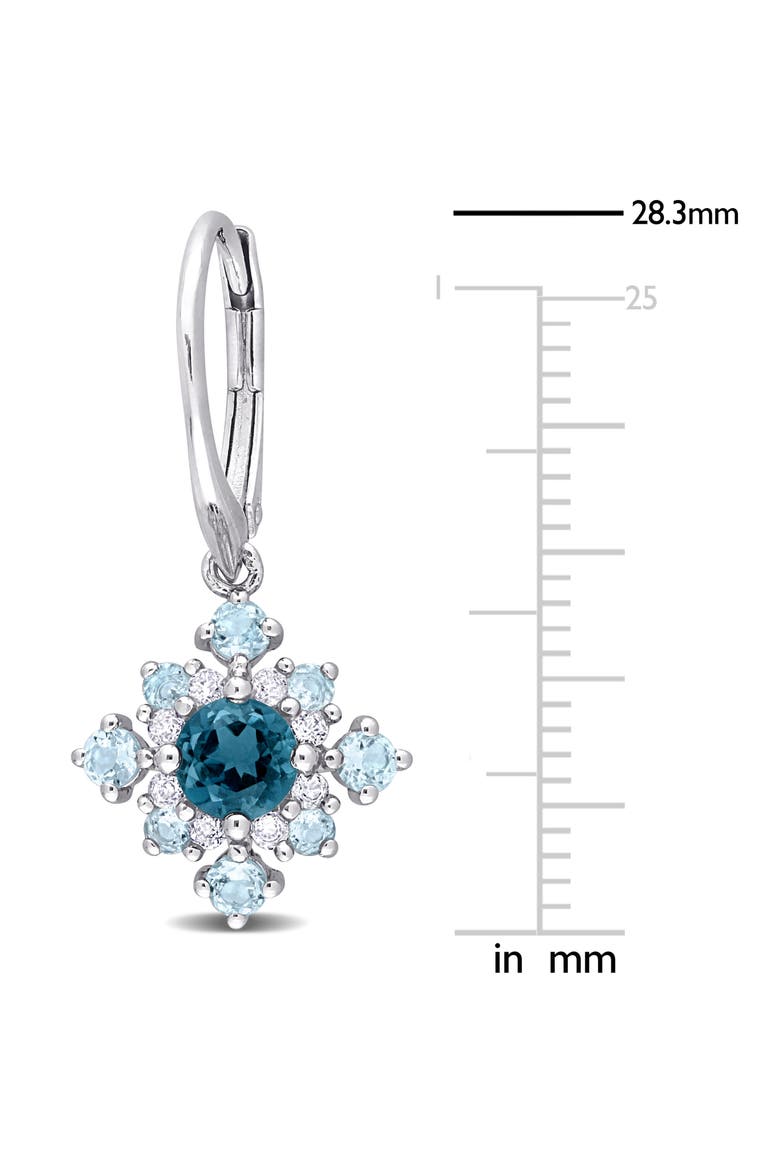 London Blue Topaz & White Topaz Drop Earrings, Alternate, color, BLUE