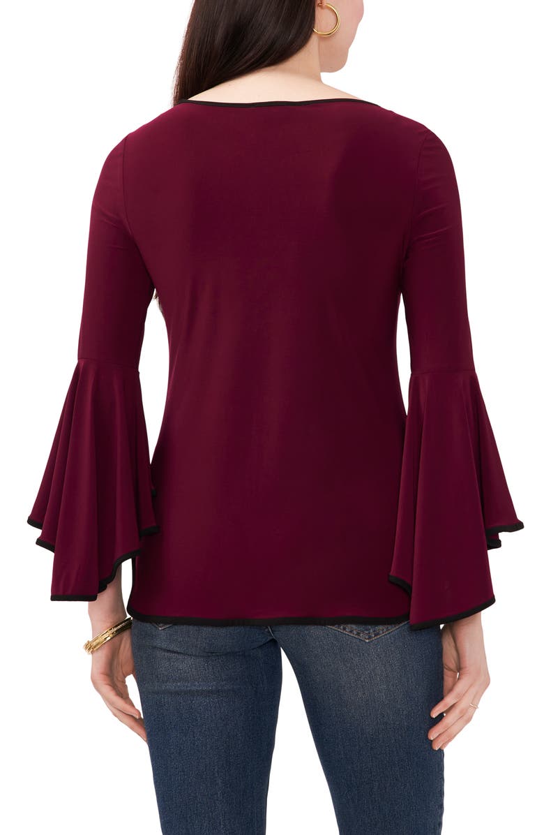 Chaus Bell Sleeve Top, Alternate, color, Mulberry