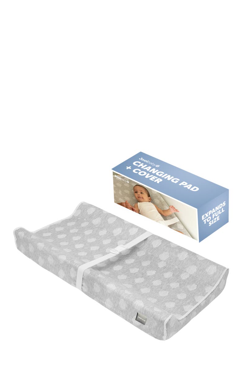 Jool Baby Soft Changing Pad + Washable Cover, Non-Slip - Fits Standard Changing Tables & Dressers, Main, color, Gray - Cloud