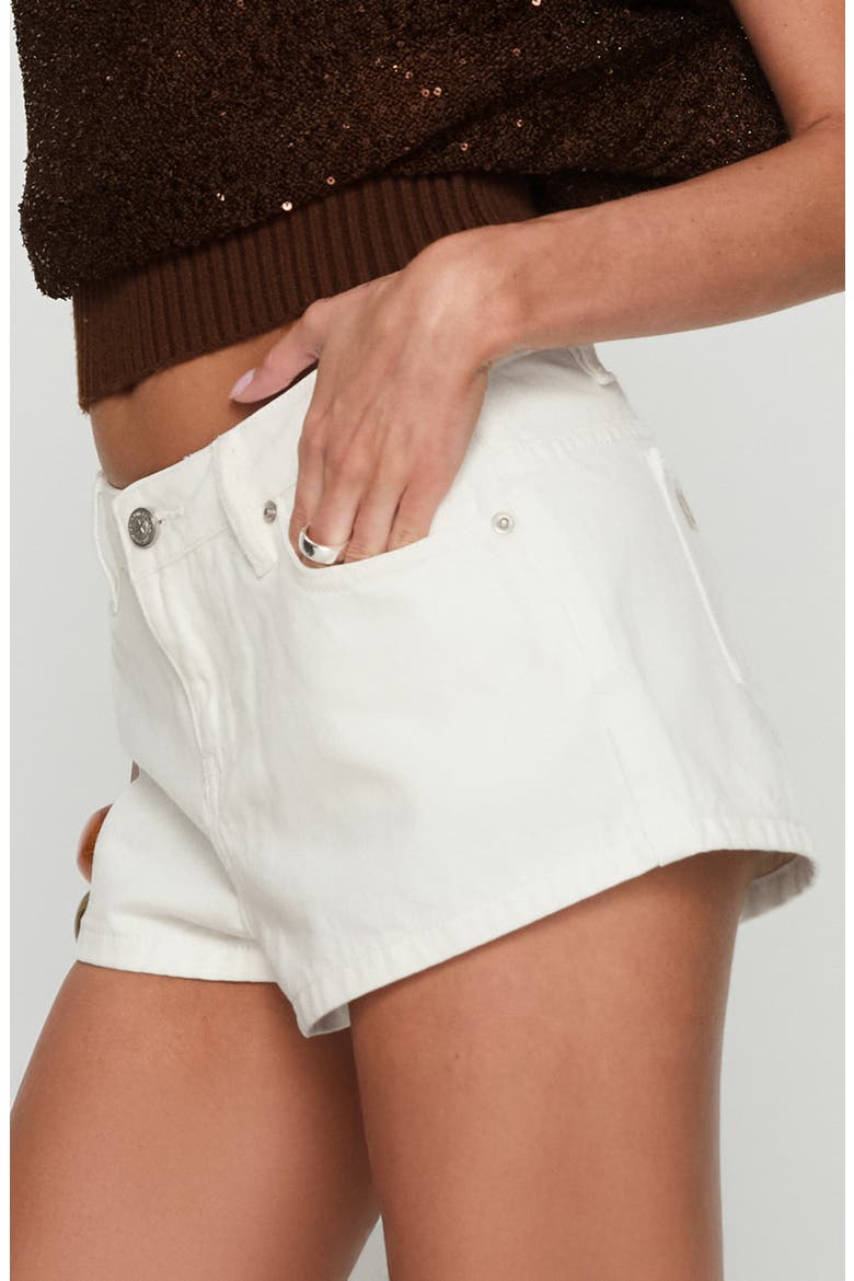 Dreamful Low Rise Denim Shorts, Alternate, color, WHITE