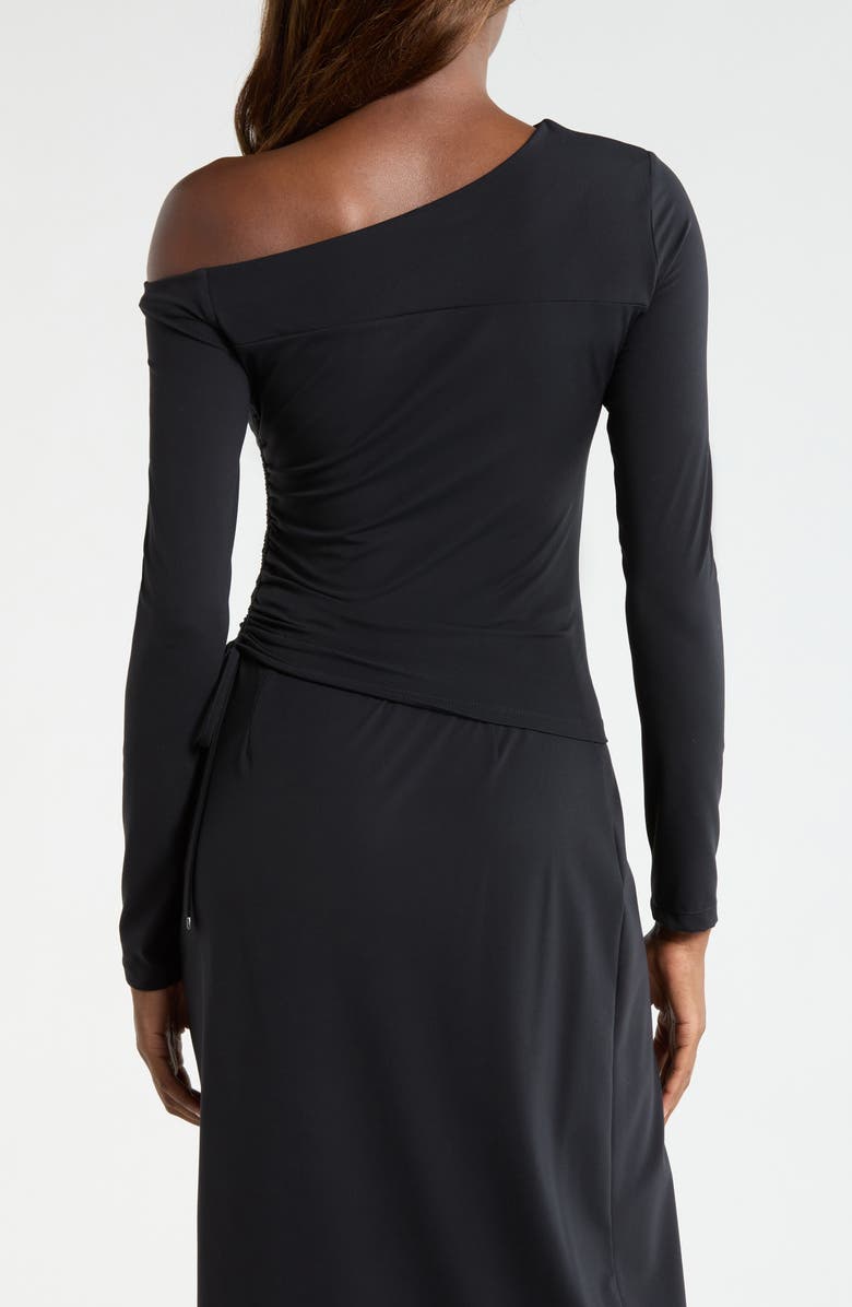 MPG Cloud Off the Shoulder Drawstring Detail Top, Alternate, color, Black