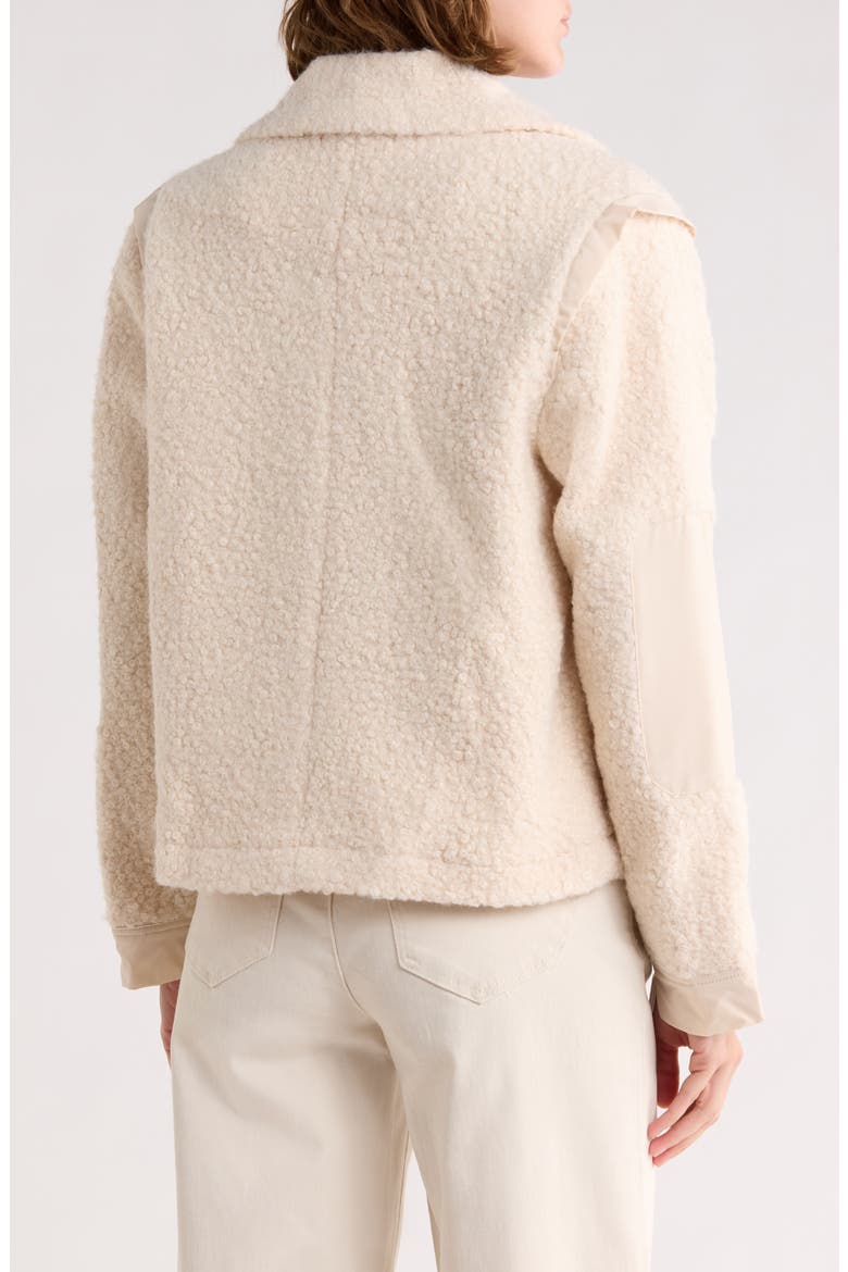 Faux Shearling Zip Front Jacket, Alternate, color, BLANCHED ALMOND