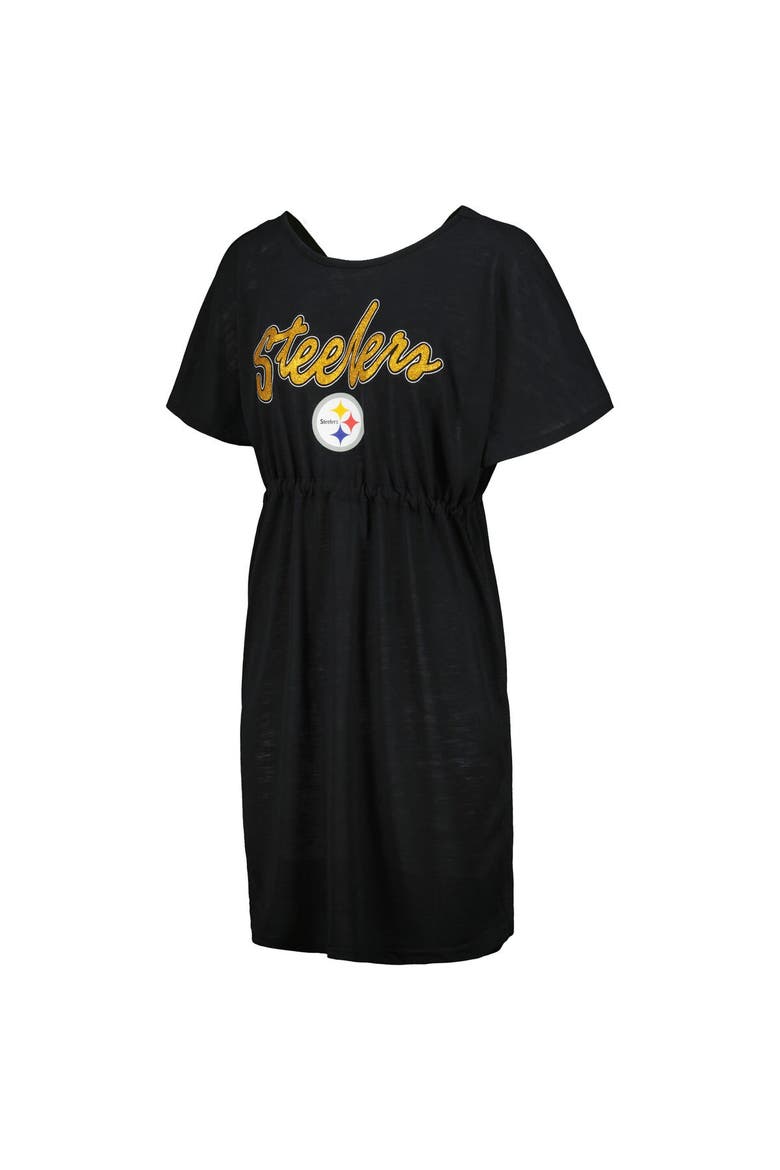 Women's G-III 4Her by Carl Banks Black Pittsburgh Steelers Versus Swim Cover-Up, Alternate, color, Black
