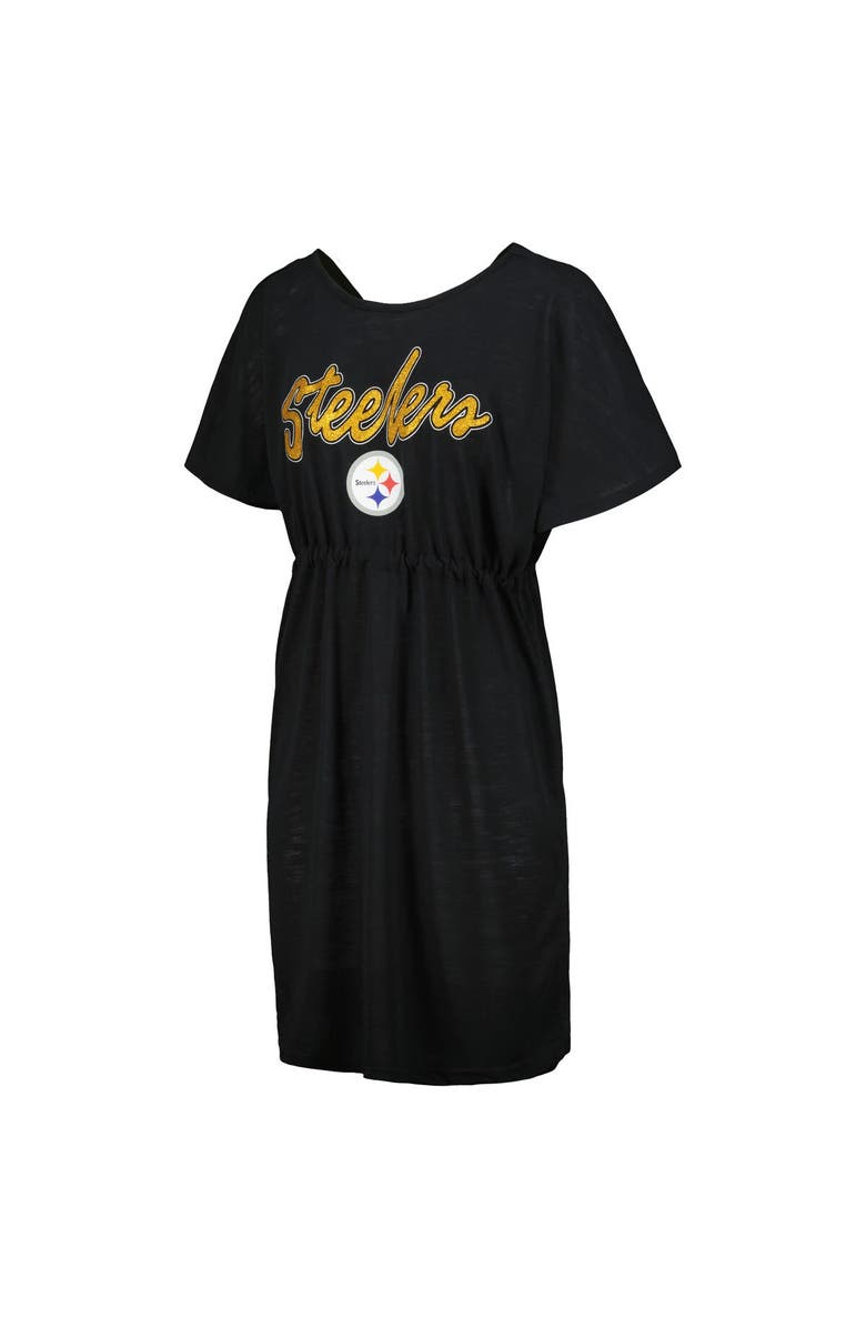 G-III 4HER BY CARL BANKS Women's G-III 4Her by Carl Banks Black Pittsburgh Steelers Versus Swim Cover-Up, Alternate, color, Black