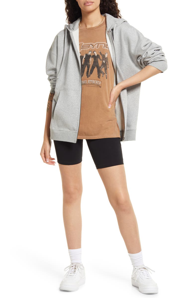 BP. Oversize Organic Cotton Blend Zip Hoodie, Alternate, color,