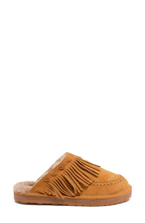 Free People Fallon Fringe Faux Fur Mule Slipper In Brown