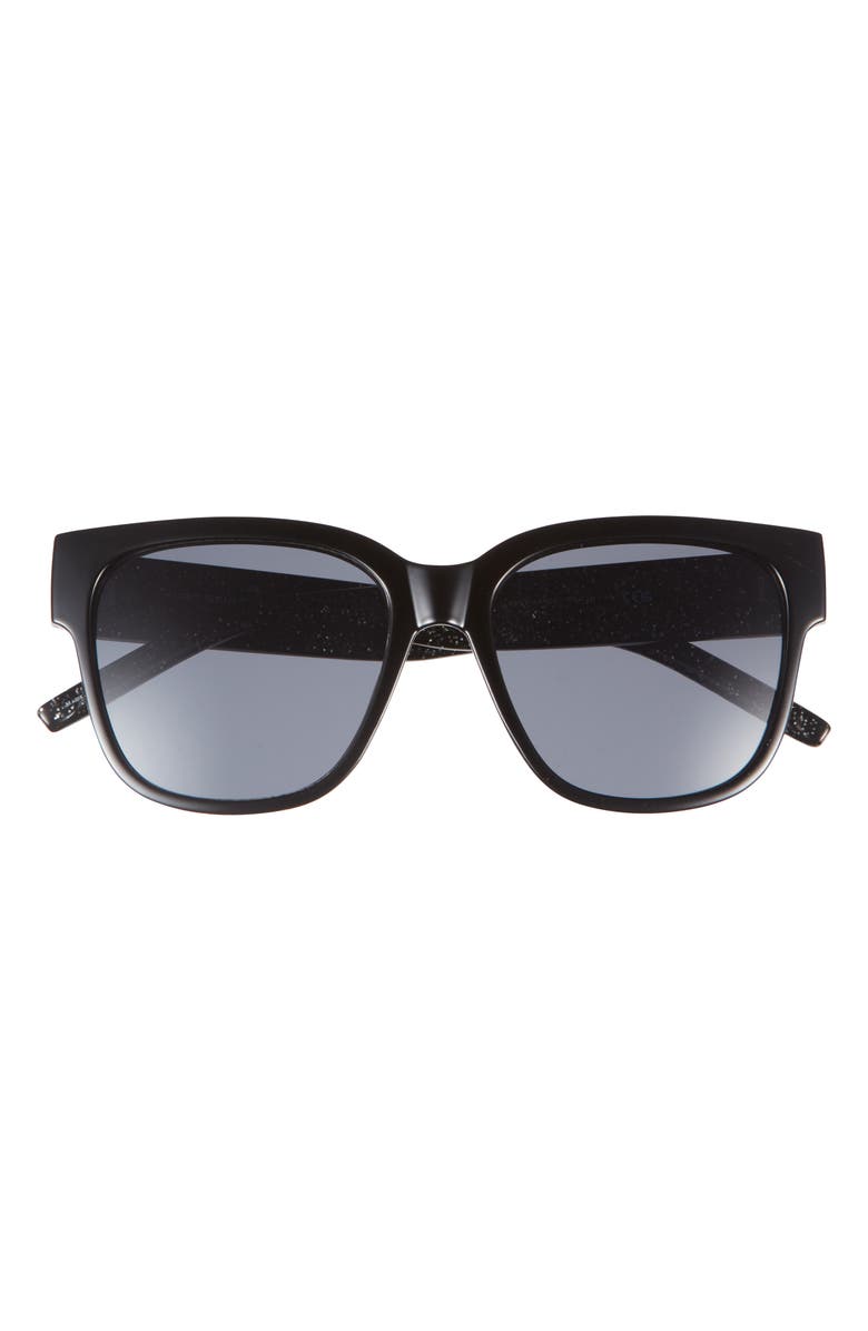 Kurt Geiger London Square Sunglasses, Main, color, Solid Black Silver Glitter
