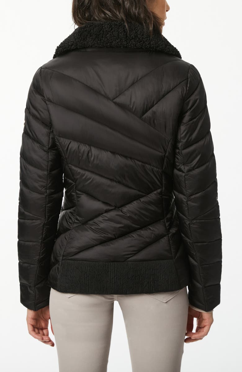 Bernardo Fleece Trim Quilted Puffer Coat, Alternate, color,