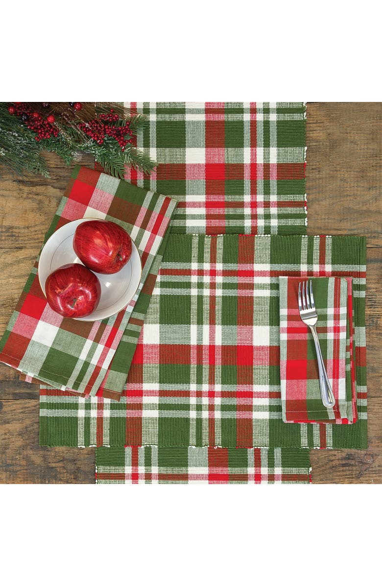 C&F Home Owen Plaid Woven Plaid Woven Cotton Kitchen Dishtowel, Alternate, color, White