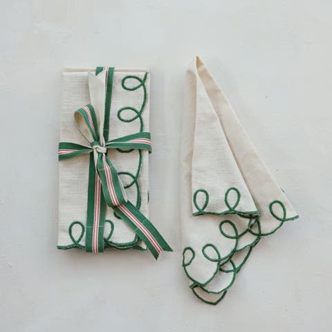 Cotton Scalloped Edge Napkins, Set of 4