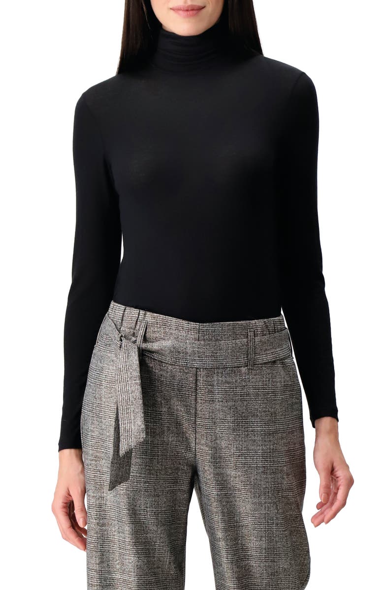 Oroblu Perfect Line Modal & Cashmere Blend Turtleneck Top, Main, color, Black