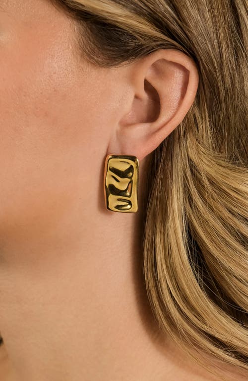 Sterling Forever Monet Molten Bar Stud Earrings In Gold