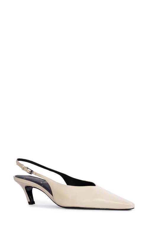 Black Suede Studio Calfskin Kitten Slingback Pumps In Swan Nappa Leather