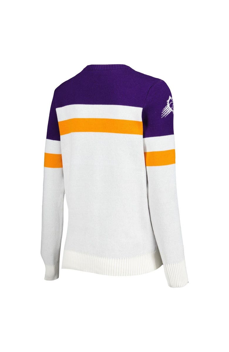 LUSSO Women's Lusso Purple/Cream Phoenix Suns Dominique Pullover Sweater, Alternate, color, Purple