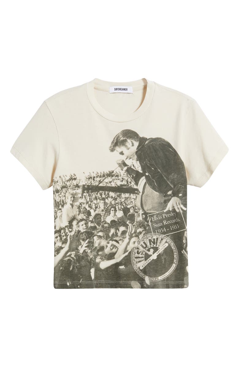 Daydreamer Sun Records Elvis in Concert Graphic T-Shirt, Alternate, color, Dirty White