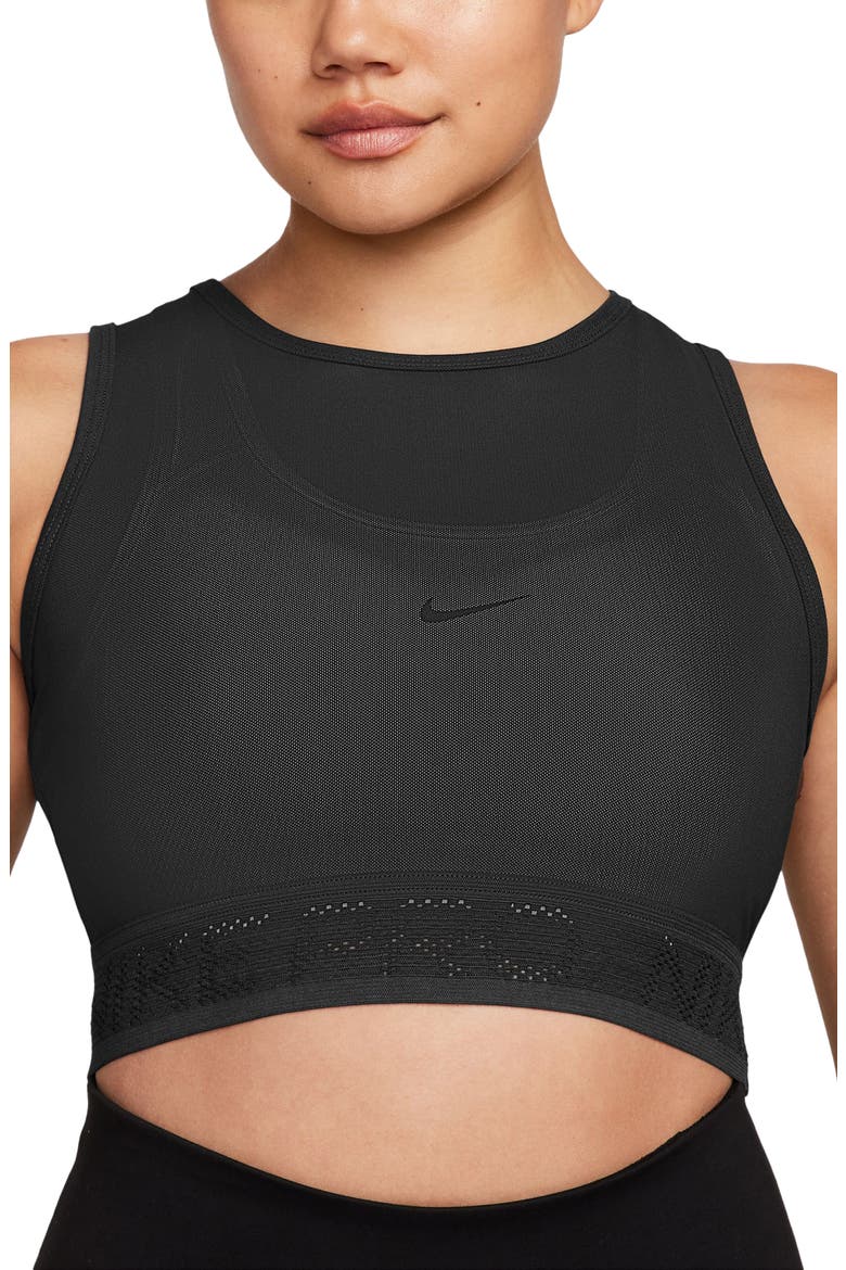Pro Mesh Crop Tank, Main, color, 010 BLACK/WHITE