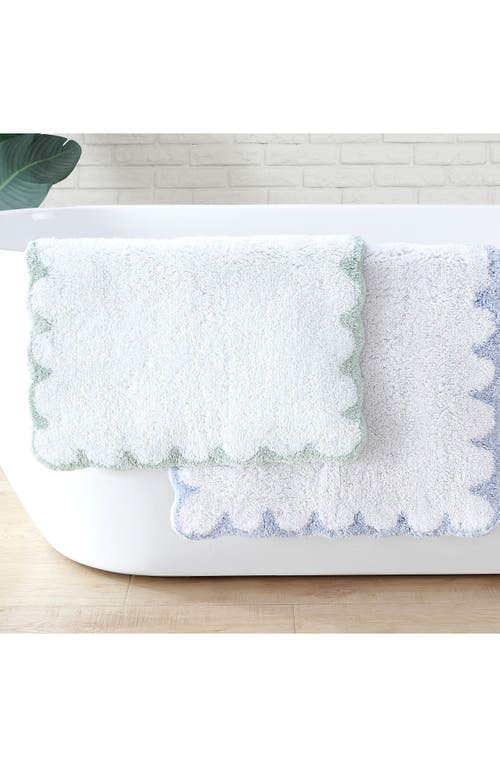Peri Home Scallop Detail Cotton Bath Mat In Blue