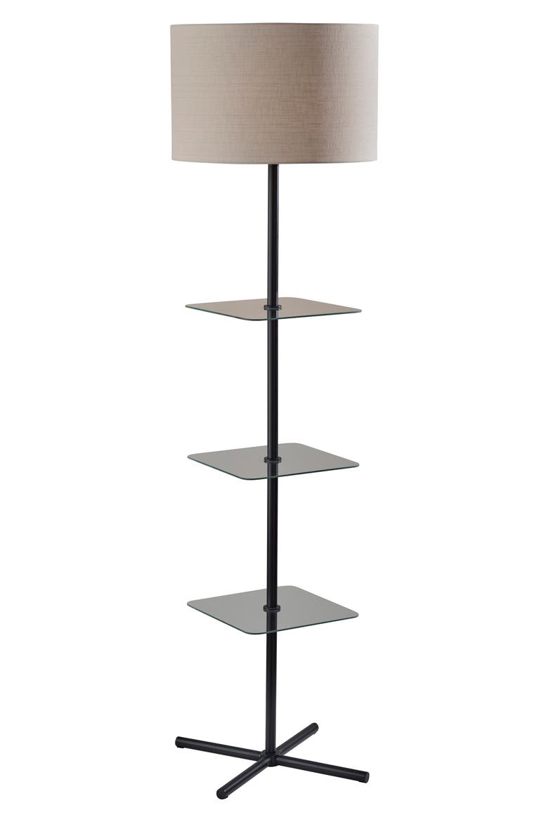 Imogen Shelf Floor Lamp, Main, color, BLACK