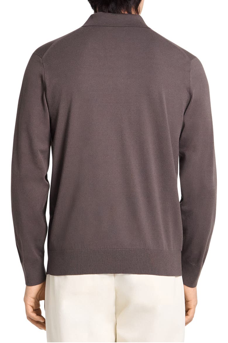 Goris Long Sleeve Polo, Alternate, color, CLASSIC BROWN - TXO