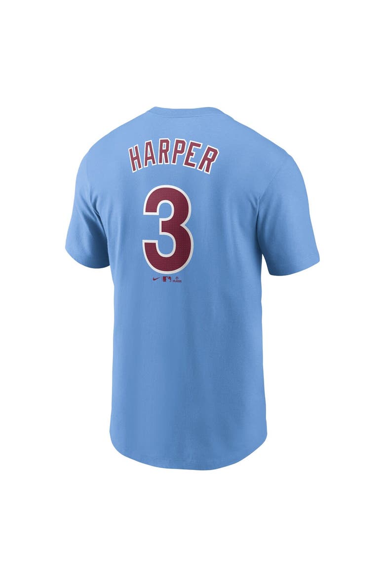 Men's Nike Bryce Harper Light Blue Philadelphia Phillies Fuse Name & Number T-Shirt, Alternate, color, Light Blue