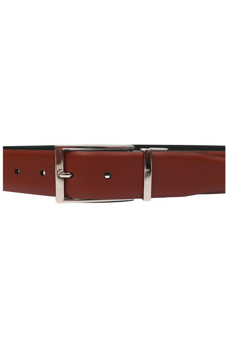 Reversible Nappa Leather Belt, Alternate, color, Cognac/Black