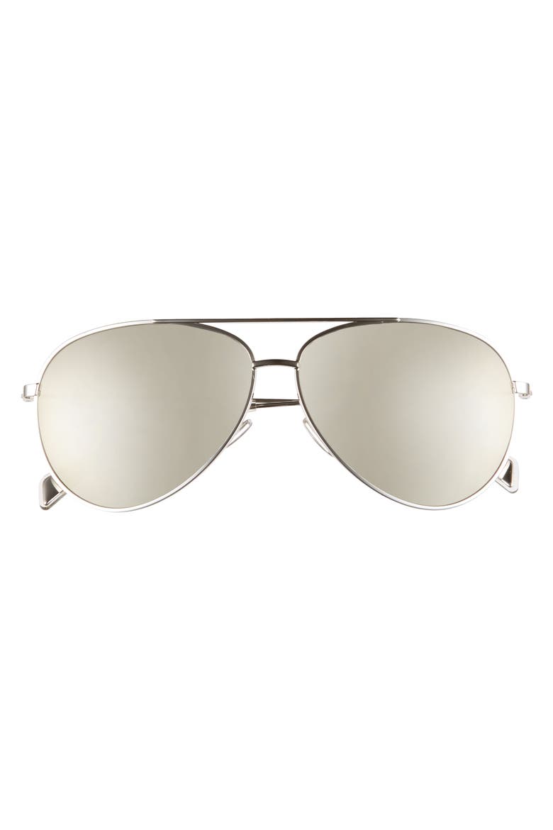61mm Mirrored Aviator Sunglasses, Alternate, color, SHINY PALLADIUM