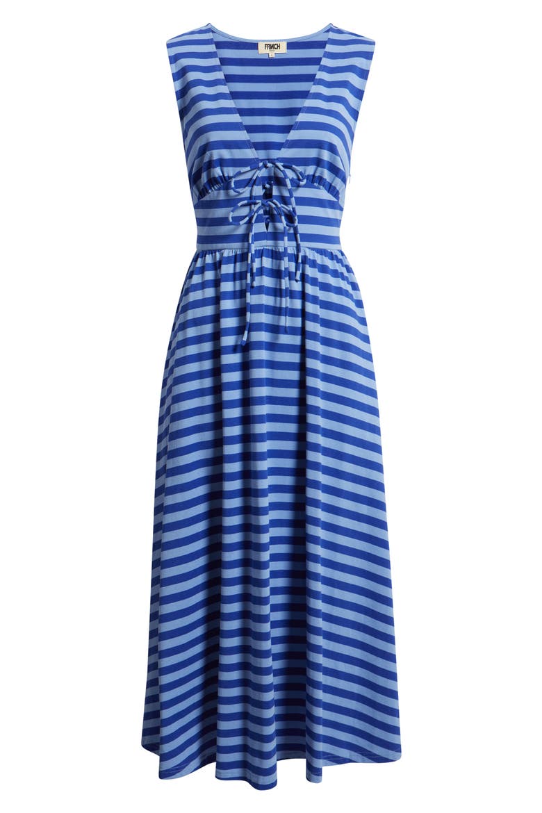 Gennaro Striped Cotton Midi Dress, Alternate, color, BLEU ELECTRIQUE