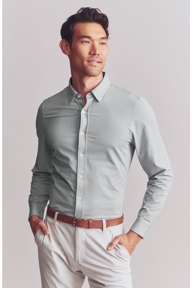 Commuter Slim Fit Button-Up Shirt, Alternate, color, SEAGRASS GREEN CHECK