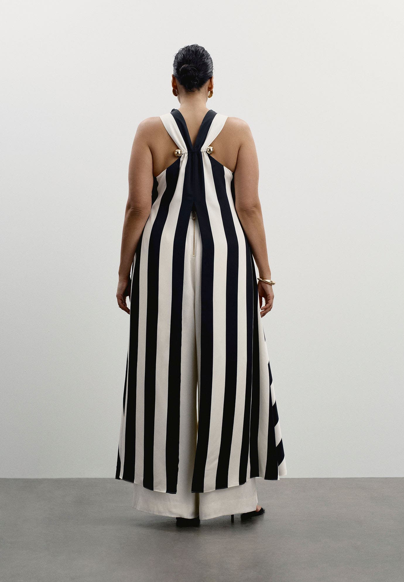 Longline Striped Satin Top - image 2