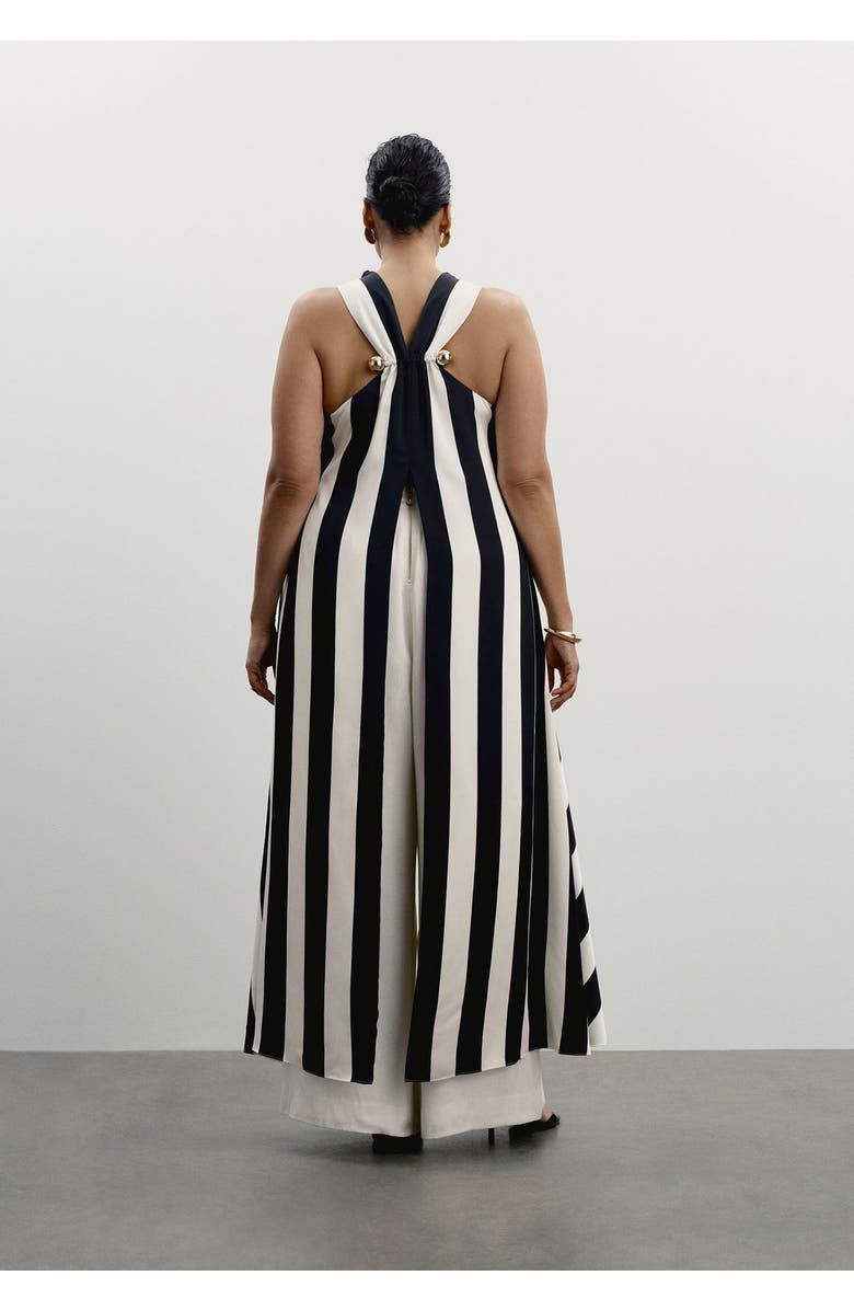 11 Honoré Longline Striped Satin Top, Alternate, color, Black White Stripe