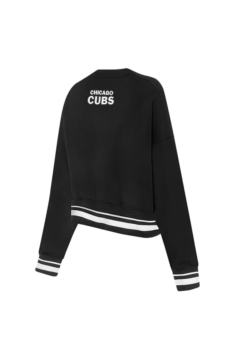 PRO STANDARD Women's Pro Standard Black Chicago Cubs Pearl Cropped Pullover Sweatshirt, Alternate, color, 