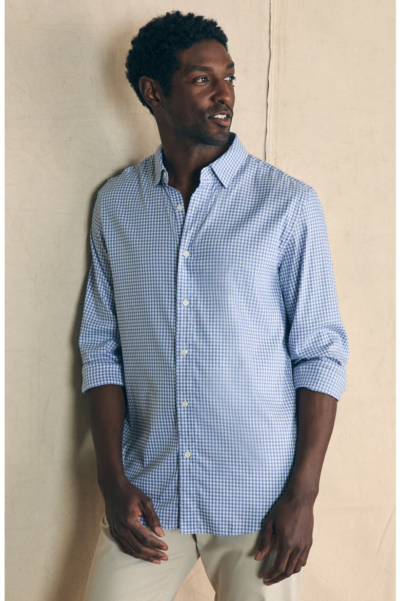 The Movement Button-Up Shirt, Alternate, color, LIGHT BLUE GINGHAM