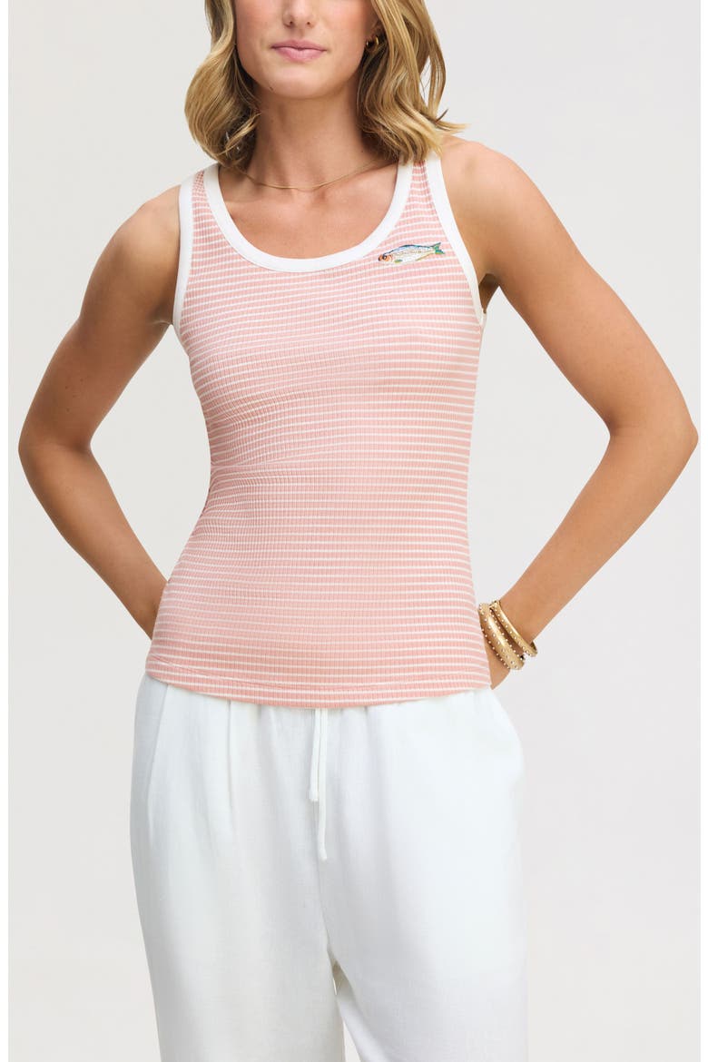 Stripe Knit Tank, Main, color, PINK AND WHITE