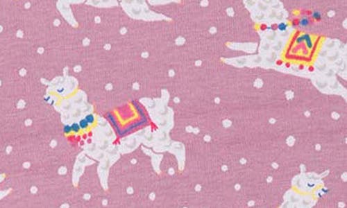 Hatley Kids' Dancing Alpacas Fitted Two-piece Pajamas In Pink