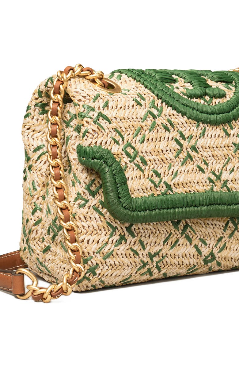 Tory Burch Small Fleming Straw Crossbody Bag, Alternate, color,