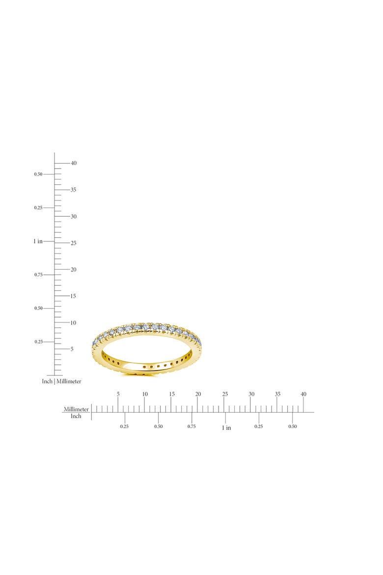 Pavé Round Cubic Zirconia Eternity Band Ring, Alternate, color, 18KYG/ CLEAR STONE