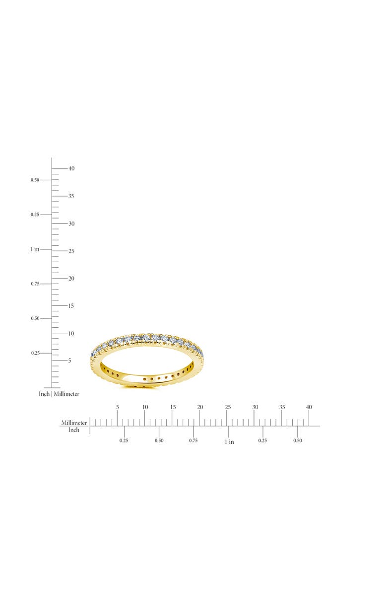 Crislu Pavé Round Cubic Zirconia Eternity Band Ring, Alternate, color, 18Kyg/ Clear Stone