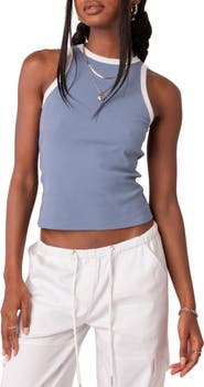 EDIKTED Contrast Rib Tank Top